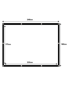 Maclean Ekran Projekcyjny, 120", 240X180Cm, Obramowanie 25Mm 4:3, Haczyki Do Naciągu Mc-169 2