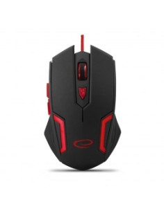 Mysz Komputerowa Esperanza 6D Egm205R (Optyczna  2400 Dpi  Kolor Czarny, Kolor Czerwony)