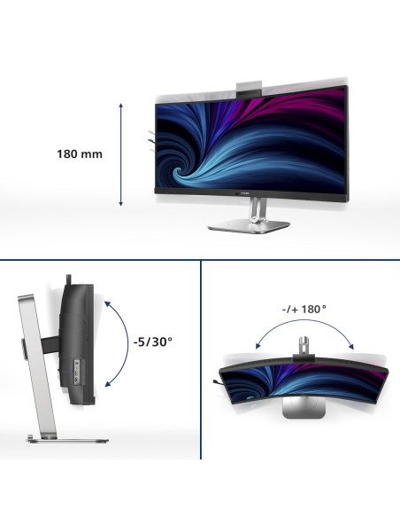 Monitor Philips 86,4Cm (34,0") 34B2U6603Ch 21:09 Hdmi+Dp+Usb-C Szary