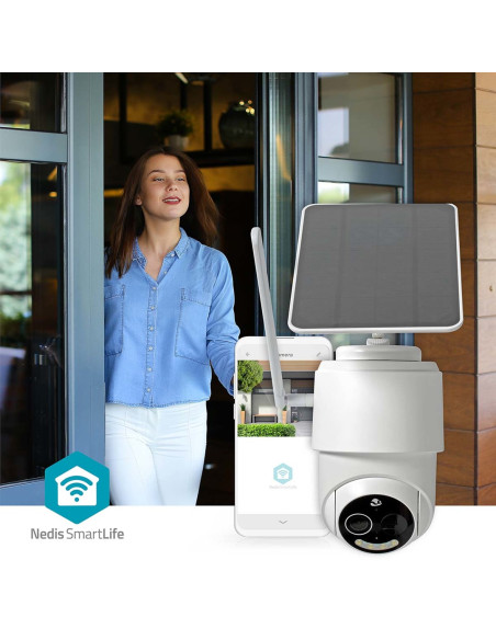 Kamera Zewnętrzna Nedis Smartlife 4G, Ip65 Czujnik Ruchu, Night Vision, Biały