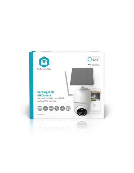 Kamera Zewnętrzna Nedis Smartlife 4G, Ip65 Czujnik Ruchu, Night Vision, Biały