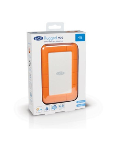 Lacie Rugged Mini Zewnętrzny Dysk Twarde 2 Tb 5400 Rpm Micro-Usb B 3.2 Gen 1 (3.1 Gen 1) Pomarańczowy, Srebrny