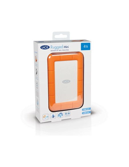 Lacie Rugged Mini Zewnętrzny Dysk Twarde 2 Tb 5400 Rpm Micro-Usb B 3.2 Gen 1 (3.1 Gen 1) Pomarańczowy, Srebrny