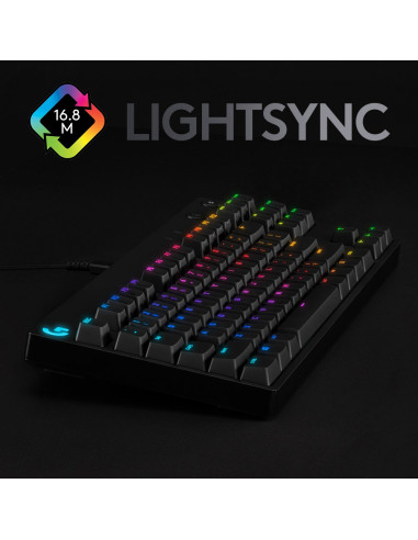 Klawiatura Logitech G915 Lightspeed Wrls Rgb Mech Kb/Gl Clicky - Carbon Us Intl