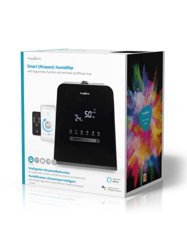 Nawilżacz Ultradźwiękowy Nedis 5,5L Smartlife Czarny