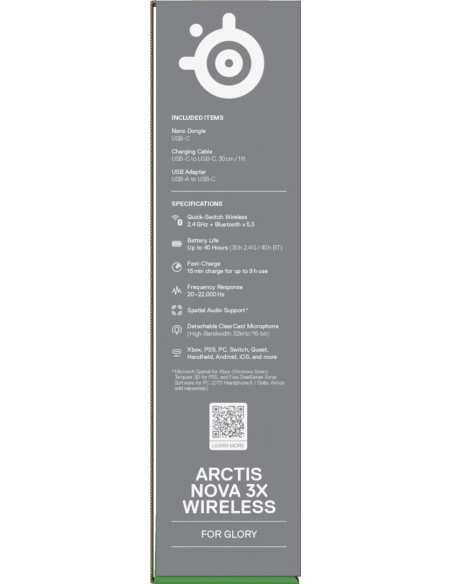 Słuchawki Steelseries Arctis Nova 3X Wireless For Xbox, White