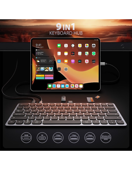 Axagon Hmc-Kb-Us Stacja Dokująca Przewodowa Usb 3.2 Gen 1 (3.1 Gen 1) Type-C Szary
