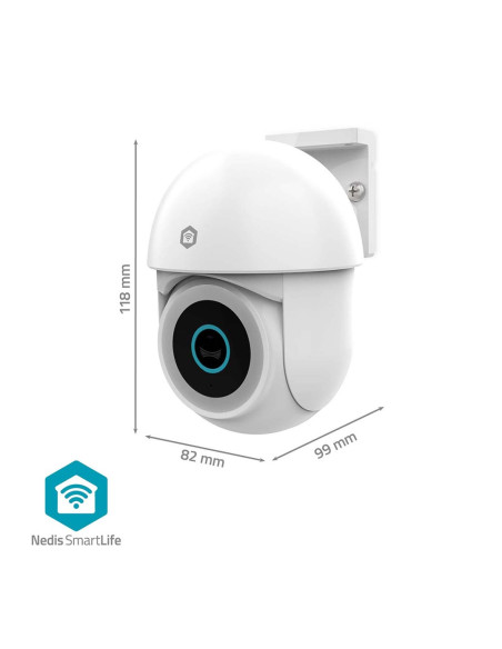 Kamera Zewnętrzna Nedis Smartlife Wifi, Ip65 Czujnik Ruchu, Night Vision, Biały