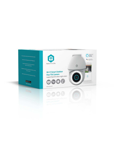 Kamera Zewnętrzna Nedis Smartlife Wifi, Ip65 Czujnik Ruchu, Night Vision, Biały