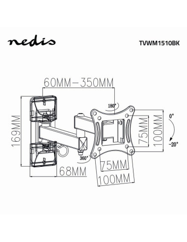 Nedis Tvwm1510Bk Uchwyt Do Telewizorów 68,6 Cm (27") Czarny