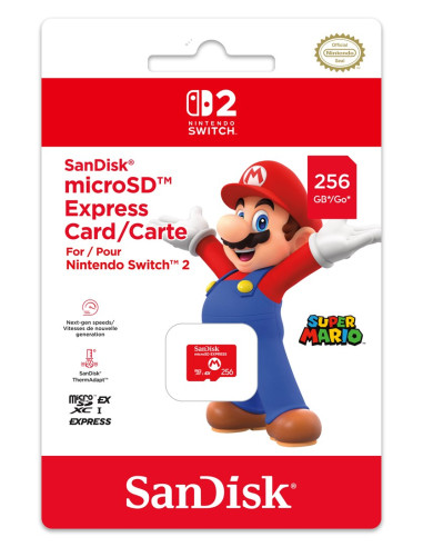 Karta Nintendo Sandisk Microsd Express Do Switch 2, 256 Gb, Microsdxc, Czerwona