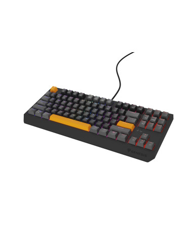 Genesis Thor 230 Tkl Klawiatura Gaming Usb + Rf Wireless + Bluetooth Qwerty Czarny, Szary, Pomarańczowy
