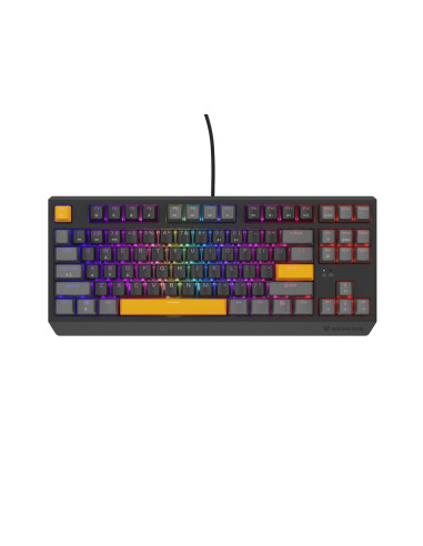 Genesis Thor 230 Tkl Klawiatura Gaming Usb + Rf Wireless + Bluetooth Qwerty Czarny, Szary, Pomarańczowy