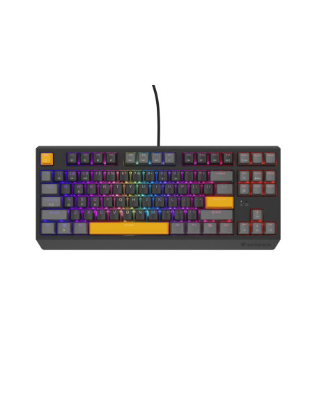 Genesis Thor 230 Tkl Klawiatura Gaming Usb + Rf Wireless + Bluetooth Qwerty Czarny, Szary, Pomarańczowy