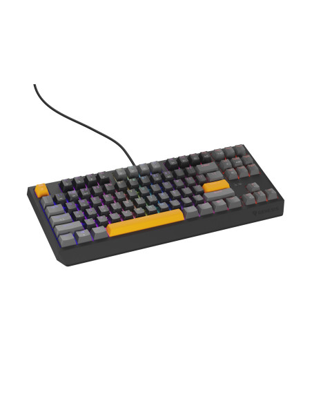 Genesis Thor 230 Tkl Klawiatura Gaming Usb + Rf Wireless + Bluetooth Qwerty Czarny, Szary, Pomarańczowy