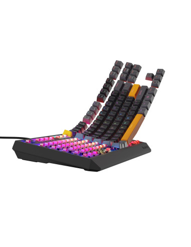 Genesis Thor 230 Tkl Klawiatura Gaming Usb + Rf Wireless + Bluetooth Qwerty Czarny, Szary, Pomarańczowy
