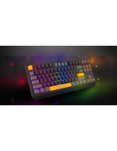 Genesis Thor 230 Tkl Klawiatura Gaming Usb + Rf Wireless + Bluetooth Qwerty Czarny, Szary, Pomarańczowy