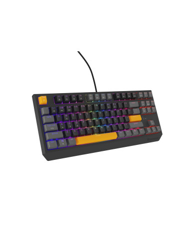 Genesis Thor 230 Tkl Klawiatura Gaming Usb + Rf Wireless + Bluetooth Qwerty Czarny, Szary, Pomarańczowy