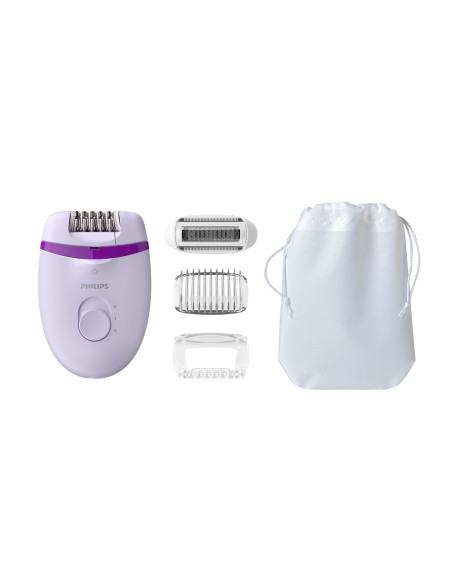 Philips Satinelle Essential Zasilany Sieciowo Kompaktowy Depilator Do Nóg Z Lampką Opti-Light