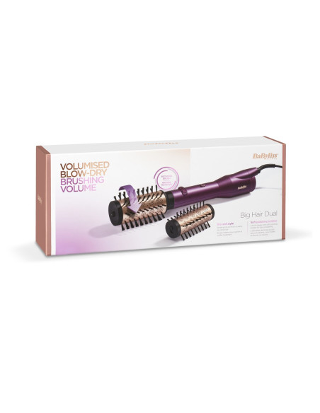 Babyliss Big Hair Dual Szczotka Z Gorącym Powietrzem Ciepły Czarny, Złoto Różowe, Fioletowy 650 W 2,5 M