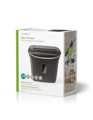 Niszczarka Do Papieru Nedis 12L Din P-4 190W Czarna