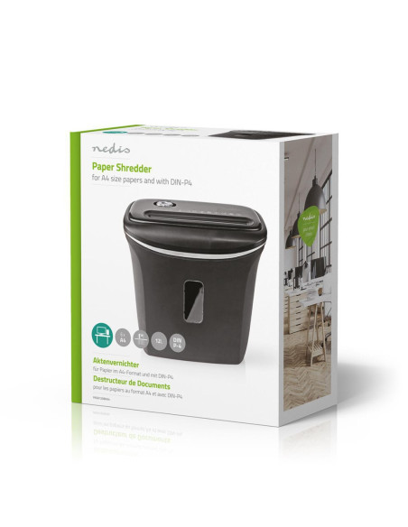 Niszczarka Do Papieru Nedis 12L Din P-4 190W Czarna