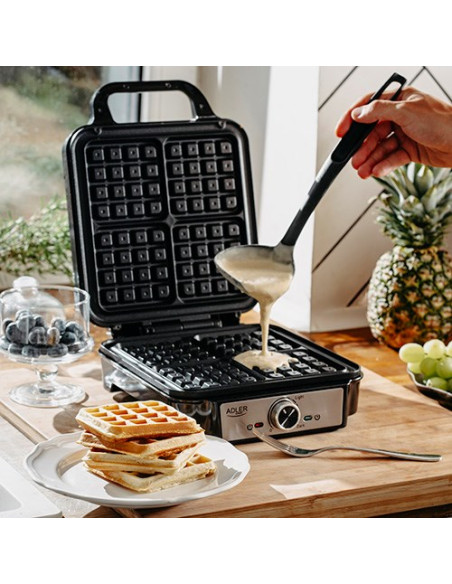 Adler Ad 3083 Gofrownica 4 Gofry 1800 W Czarny, Srebrny