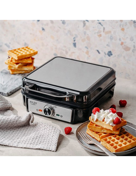 Adler Ad 3083 Gofrownica 4 Gofry 1800 W Czarny, Srebrny