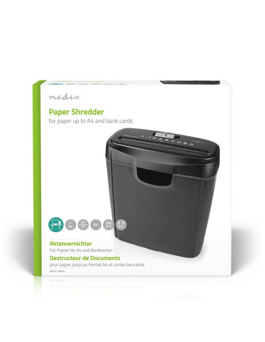 Niszczarka Do Papieru Nedis 10L Din P-2 190W Czarna
