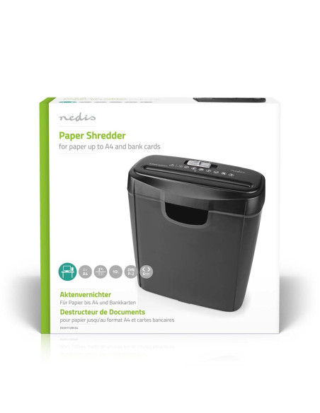 Niszczarka Do Papieru Nedis 10L Din P-2 190W Czarna