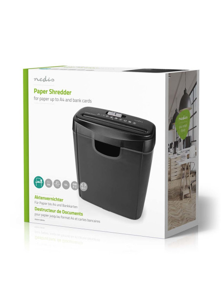 Niszczarka Do Papieru Nedis 10L Din P-2 190W Czarna
