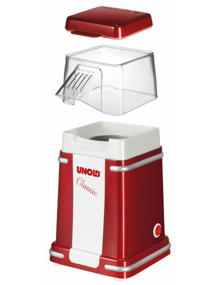 Unold Classic Urządzenie Do Robienia Popcornu Czerwony, Srebrny, Biały 900 W