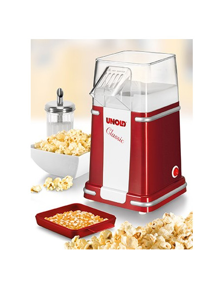 Unold Classic Urządzenie Do Robienia Popcornu Czerwony, Srebrny, Biały 900 W