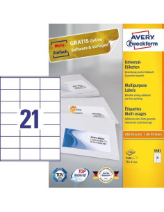 Avery 3481 Samoprzylepne Etykiety Prostokąt Na Stałe Biały 2100 Szt. 2