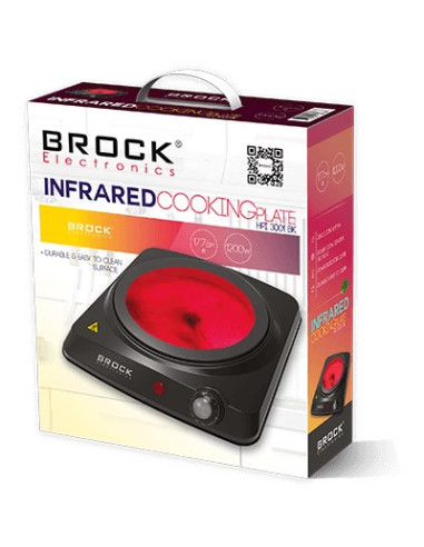 Kuchenka Elektryczna Brock Hpi 3001 Bk Na Podczerwień Jednopalnikowa 17,7 Cm 1200 W Czarny