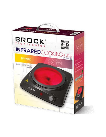 Kuchenka Elektryczna Brock Hpi 3001 Bk Na Podczerwień Jednopalnikowa 17,7 Cm 1200 W Czarny
