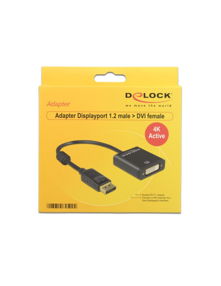 Delock 62599 Adapter Kablowy 0,2 M Displayport Dvi-I Czarny