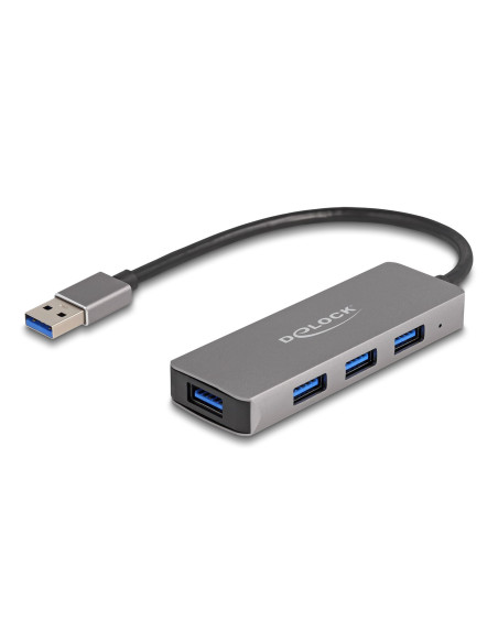 Delock 4-Portowy Koncentrator Usb 5 Gbps Ze Złączem Usb Typu-A — Z Boku Porty Usb Typu-A