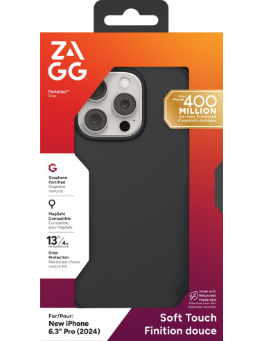 Zagg Manhattan Snap Pokrowiec Na Telefon Komórkowy 16 Cm (6.3") Czarny
