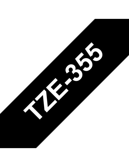 Brother Tze-355 Taśmy Do Etykietowania Biały Na Czarnym