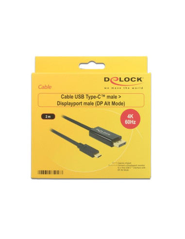 Delock 85256 Adapter Kablowy 2 M Usb Type-C Displayport Czarny