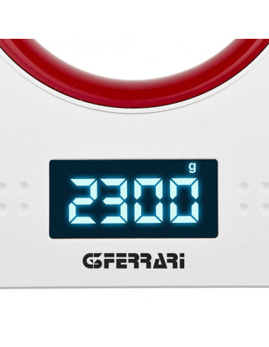 G3 Ferrari G20071 Waga Kuchenna Czerwony, Biały Blat Prostokąt Elektroniczna Waga Kuchenna