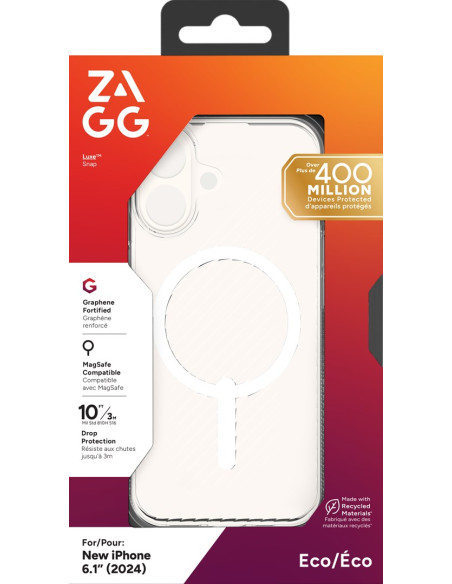 Zagg Luxe Snap Pokrowiec Na Telefon Komórkowy 15,5 Cm (6.1") Przezroczysty