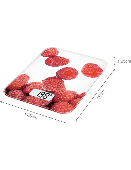 Beurer Ks19 Berry Czerwony, Biały Prostokąt Elektroniczna Waga Kuchenna