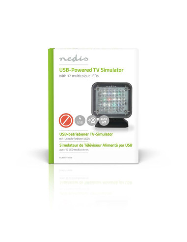 Nedis Tv Simulator Atrapa Kamery Bezpieczeństwa Czarny Pudełko