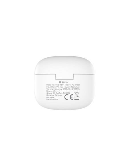 Denver Twe-48W Zestaw Słuchawkowy True Wireless Stereo (Tws) Douszny Połączenia/Muzyka Bluetooth Biały