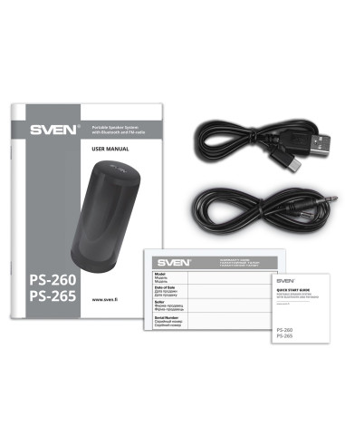 Sven Ps-265 Głośnik Przenośny / Imprezowy Głośnik Mono Przenośny Biały 10 W
