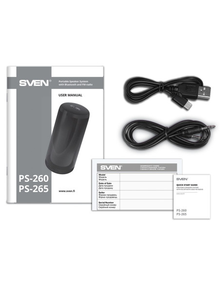 Sven Ps-265 Głośnik Przenośny / Imprezowy Głośnik Mono Przenośny Biały 10 W
