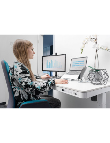 Digitus Biurko Z Elektryczną Regulacją Wysokości Oraz Stacją Ładowania Usb I Szufladą