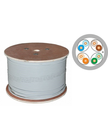 Alantec Kabel U/Ftp Kat.6A, Sieciowy, Lsoh, Dca 4X2X23 Awg, 10Gb/S, 700 Mhz, Szary, 500M (Kif6Alsoh500D)